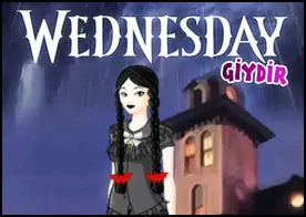 Addams ailesinin soğuk ve duygusuz kızı Wednesday'ı ona uygun giysileri seçin partiye hazırlayın